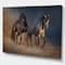 Designart - Black and white horse run - Animals photographyPrint on Wrapped Canvas